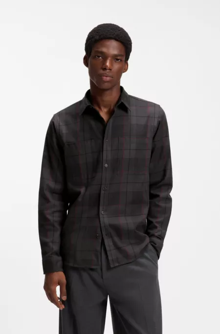 Relaxed-fit shirt in Glen-check cotton twill