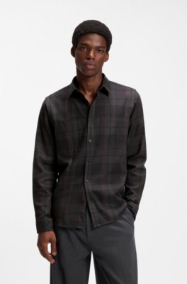 Relaxed-fit shirt in Glen-check cotton twill