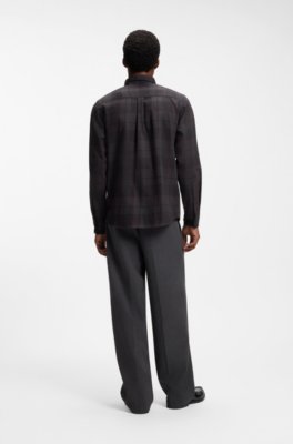 Hugo Relaxed-fit shirt in Glen-check cotton twill mönstrade skjortor herr – bild 3