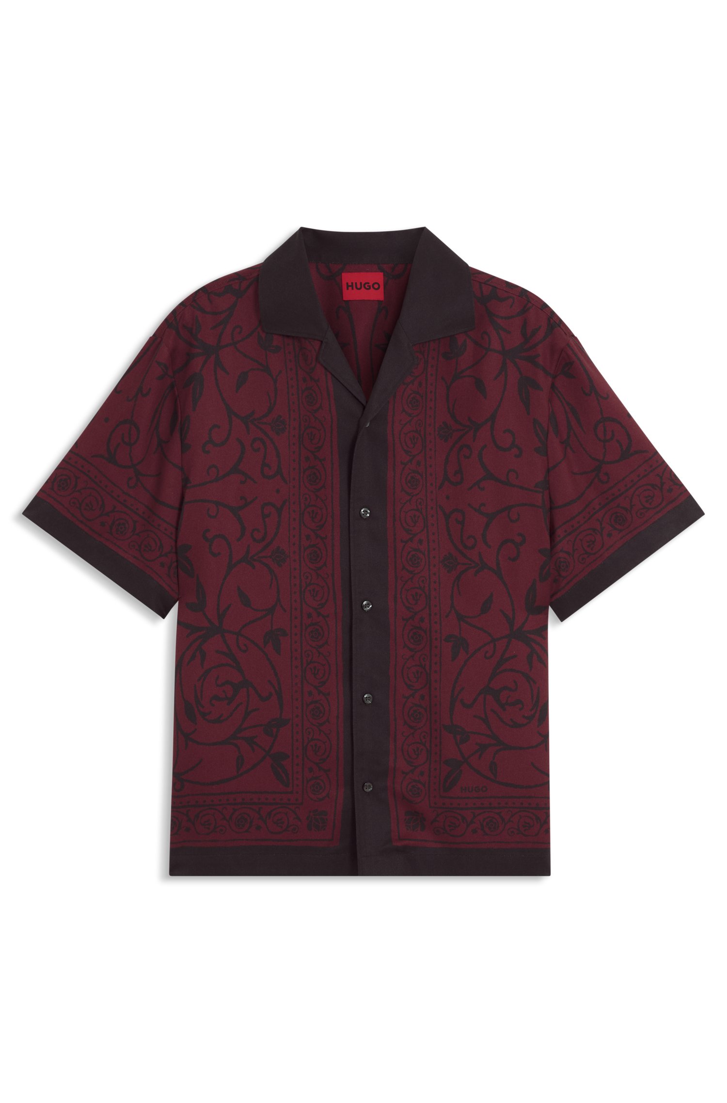Hugo Oversized-fit shirt with placed print skjortor & blusar herr