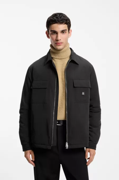 Oversized-fit overshirt in water-repellent canvas