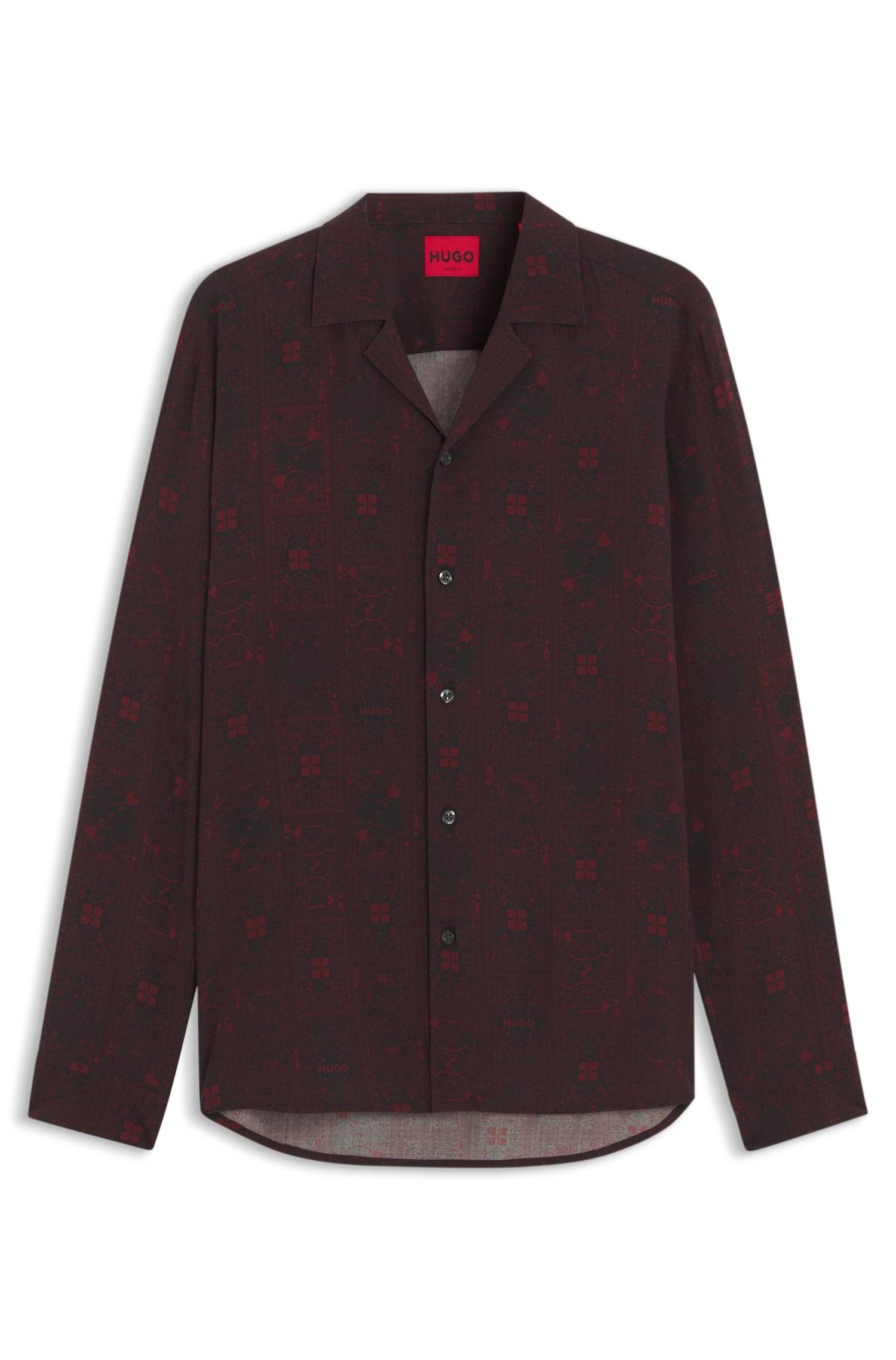 Hugo Relaxed-fit shirt with playing-card print skjortor & blusar herr – bild 4