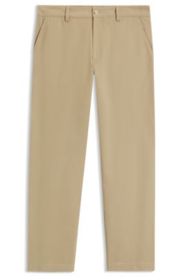 BOSS BY BECKHAM relaxed-fit chinos in cotton twill, Beige