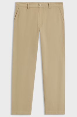 BOSS BY BECKHAM relaxed-fit chinos in cotton twill, Beige