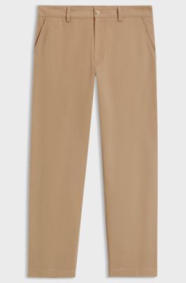 BOSS BY BECKHAM relaxed-fit chinos in cotton twill, Beige