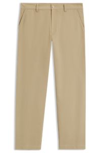 BOSS BY BECKHAM relaxed-fit chinos in cotton twill, Beige