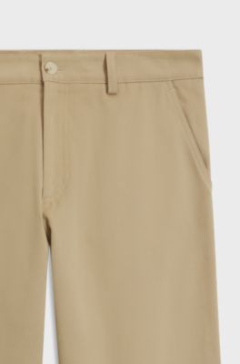 BOSS BY BECKHAM relaxed-fit chinos in cotton twill, Beige