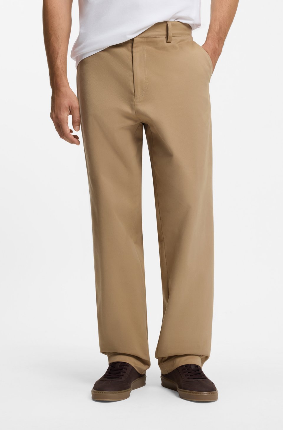BY BECKHAM relaxed-fit chinos in cotton twill