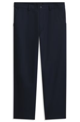 BOSS BY BECKHAM relaxed-fit chinos in cotton twill, Dark Blue