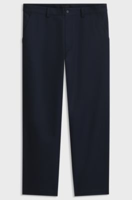 BOSS BY BECKHAM relaxed-fit chinos in cotton twill, Dark Blue