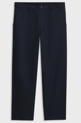 BOSS BY BECKHAM relaxed-fit chinos in cotton twill, Dark Blue