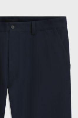 BOSS BY BECKHAM relaxed-fit chinos in cotton twill, Dark Blue