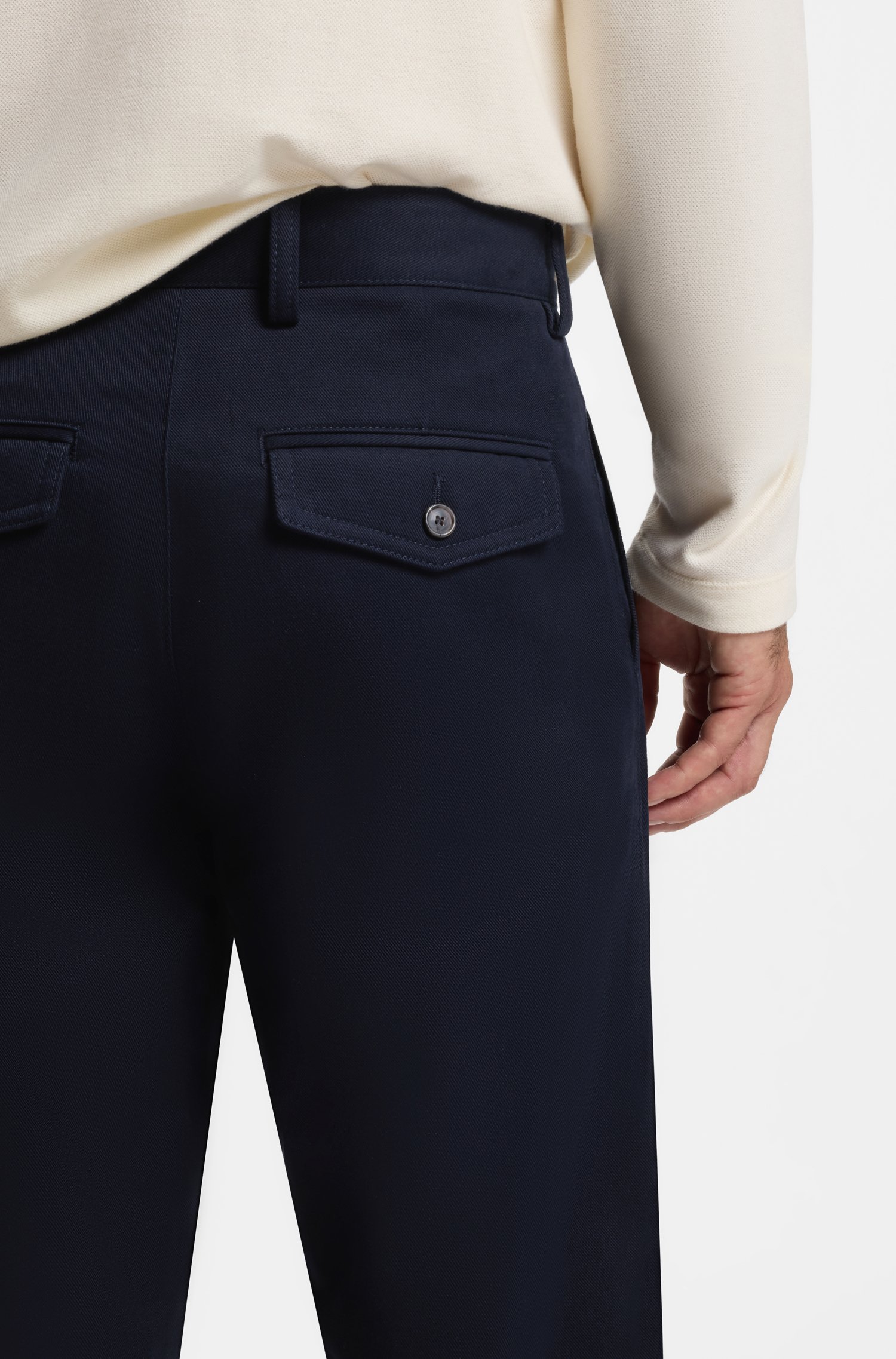Boss BY BECKHAM relaxed-fit chinos in cotton twill byxor herr – bild 3