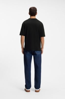 Cotton T-shirt with logo print, Black