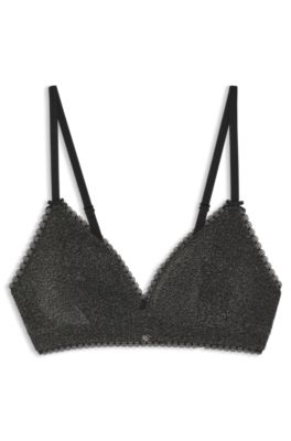 Bra with heart charm and adjustable straps, Black