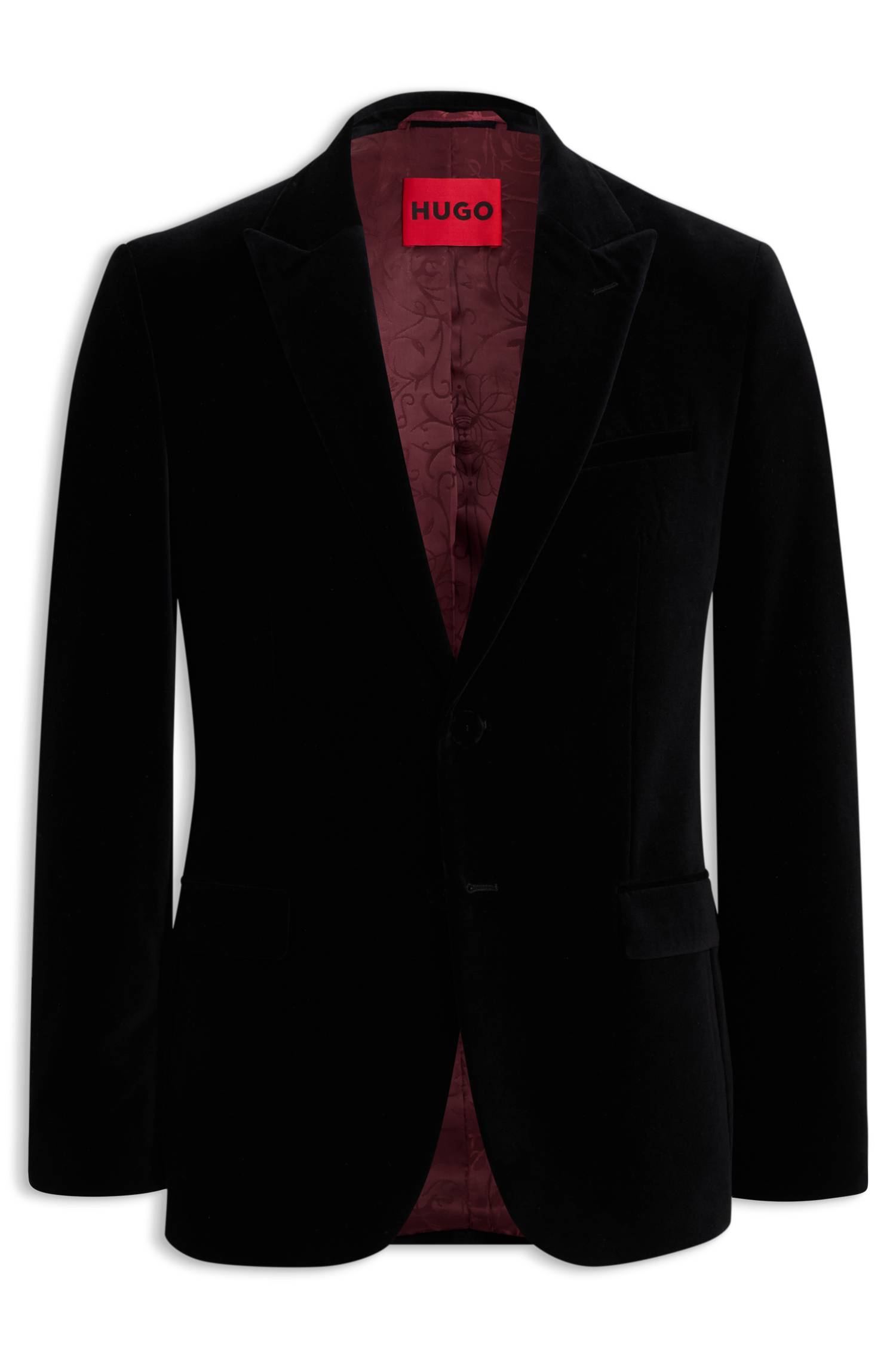 Hugo Extra-slim-fit blazer in cotton velvet herr – bild 4