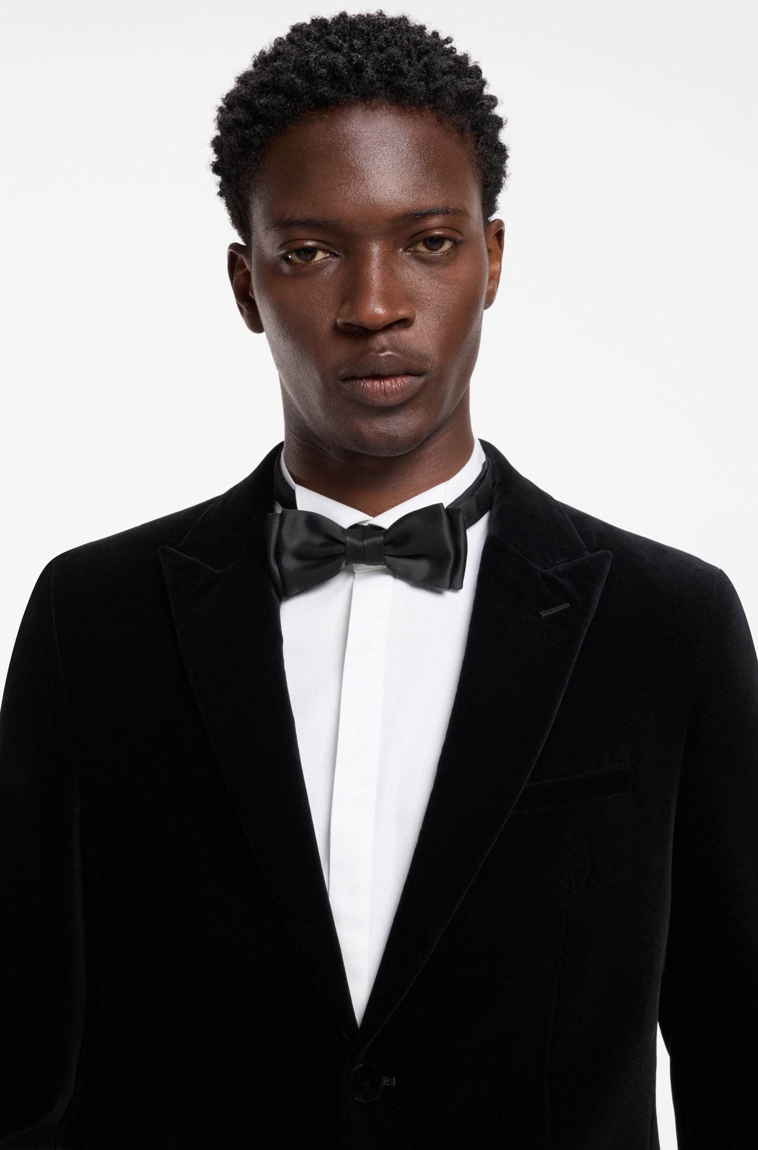Hugo Extra-slim-fit blazer in cotton velvet herr – bild 3