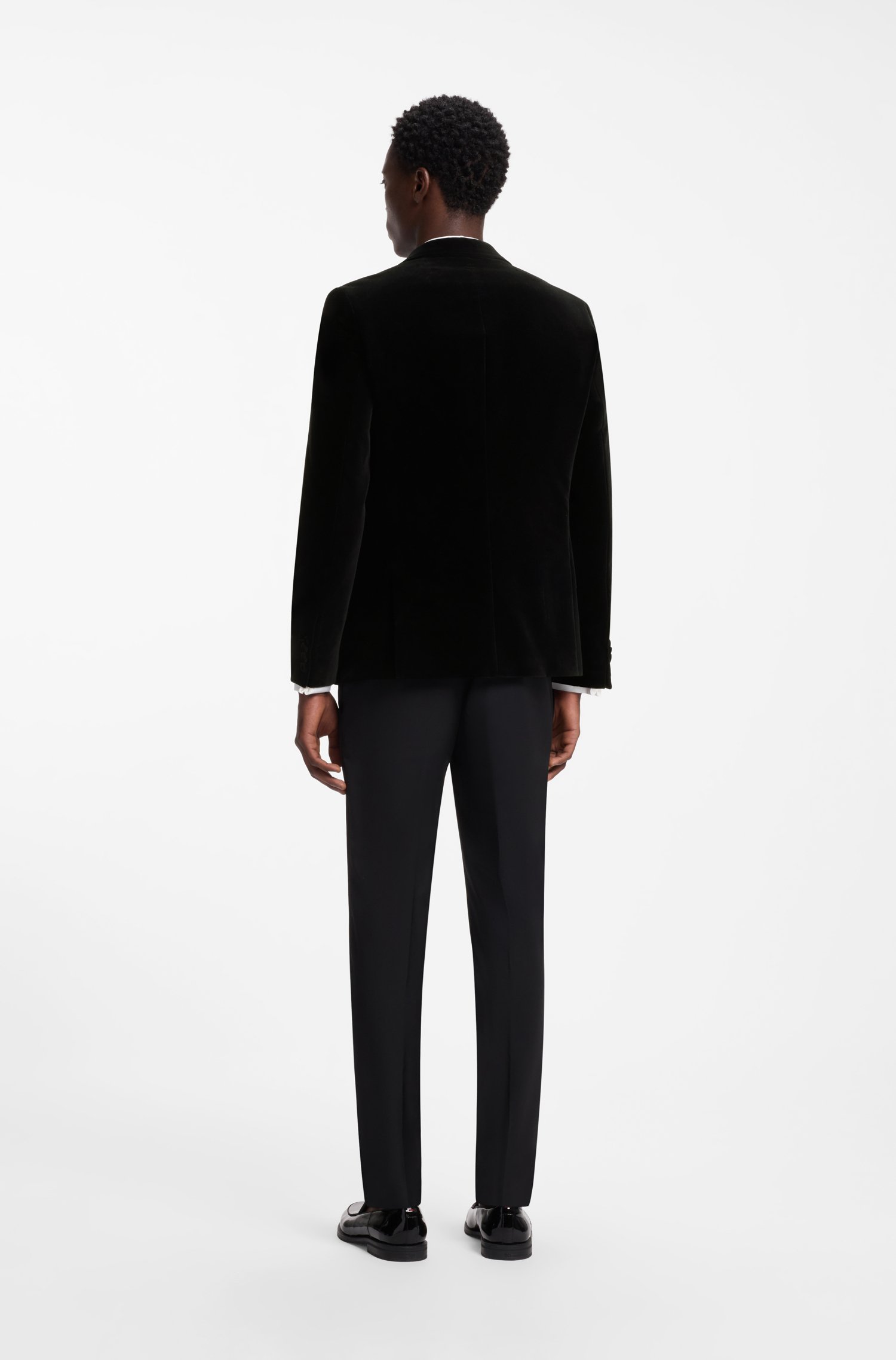 Hugo Extra-slim-fit blazer in cotton velvet herr – bild 2