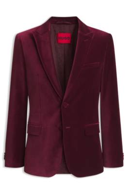 Hugo Extra-slim-fit blazer in cotton velvet herr – bild 4