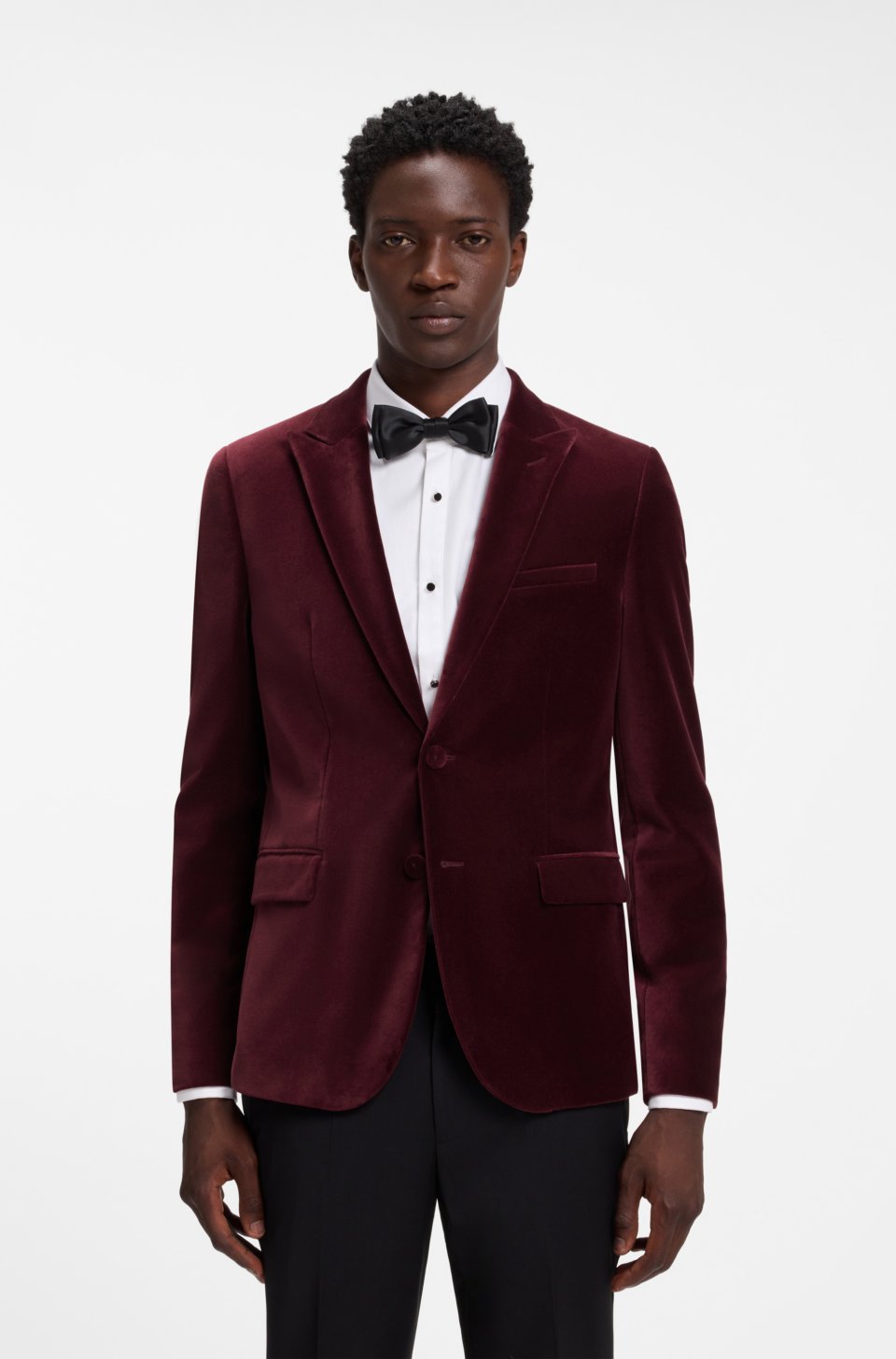 Extra-slim-fit blazer in cotton velvet