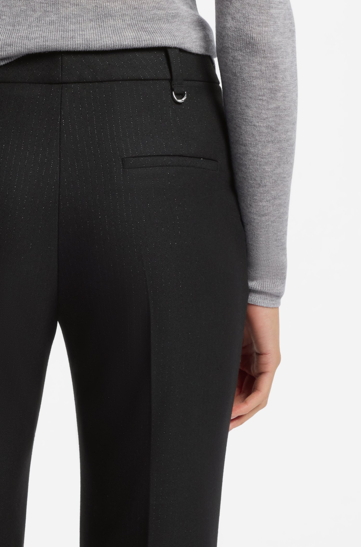 Hugo Pinstripe slim-fit trousers with bootcut leg byxor dam – bild 3