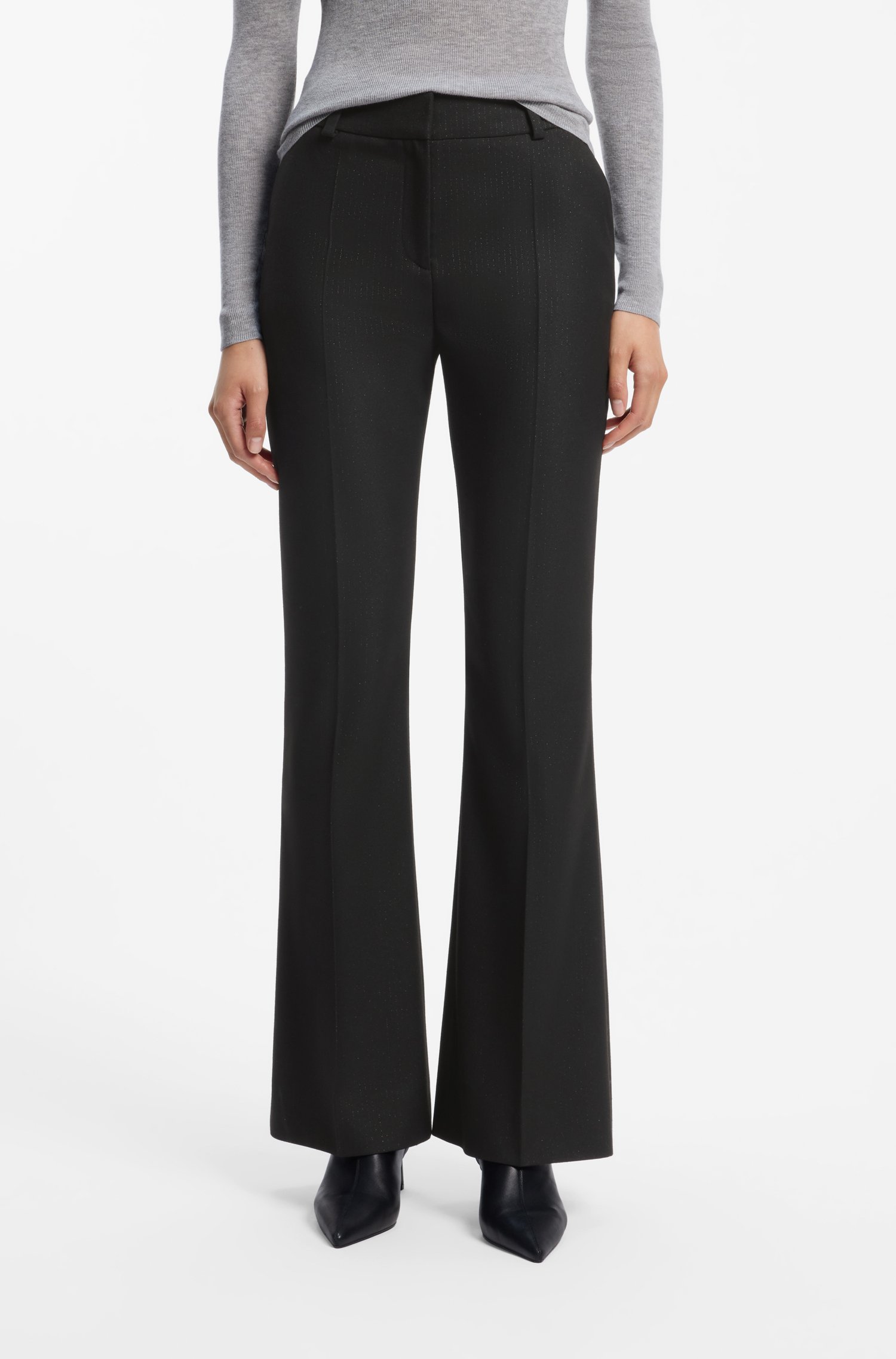 Hugo Pinstripe slim-fit trousers with bootcut leg byxor dam