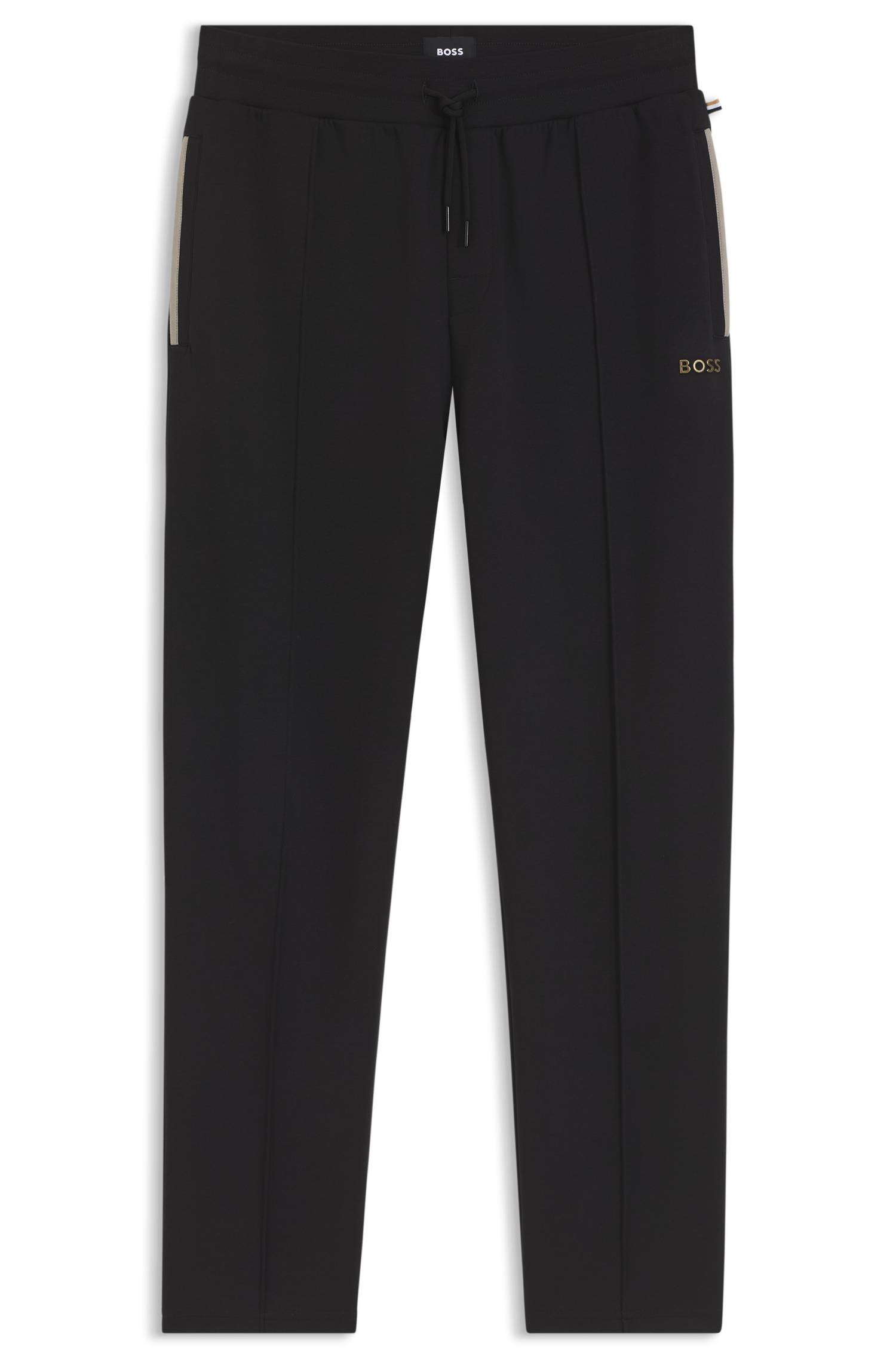 Boss Interlock-cotton-blend tracksuit bottoms with metallic logo pyjamas & nattlinnen herr – bild 4