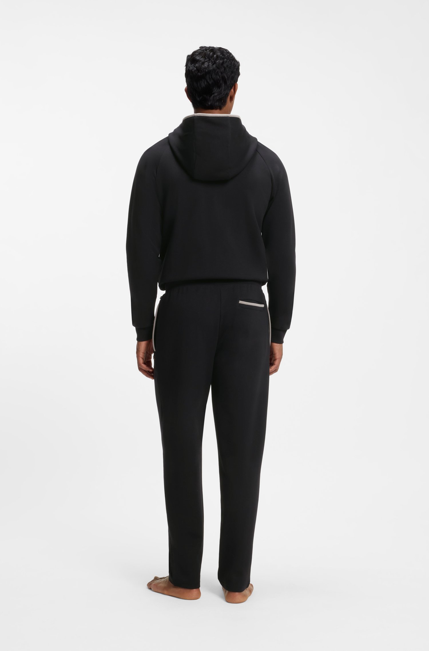 Boss Interlock-cotton-blend tracksuit bottoms with metallic logo pyjamas & nattlinnen herr – bild 2