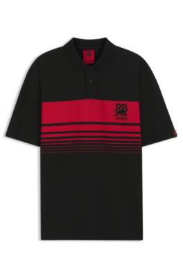 x RB piqué polo shirt with bull motif 4