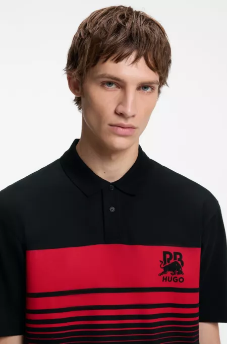 HUGO x RB polo en piqué à motif taureau