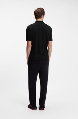 HUGO x RB piqu&eacute; polo shirt with bull motif, Black / Red