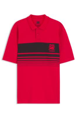 x RB piqué polo shirt with bull motif 4