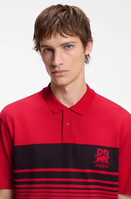 HUGO x RB piqué polo shirt with bull motif
