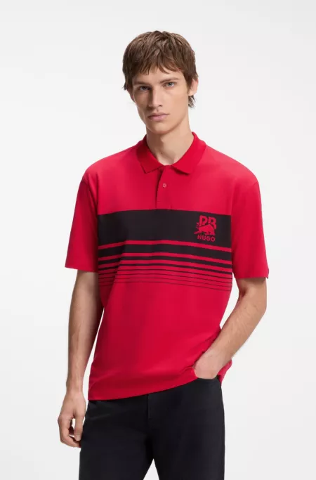 HUGO x RB piqué polo shirt with bull motif