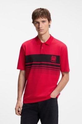 x RB piqué polo shirt with bull motif