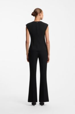 Crepe top with knotted detail, Black