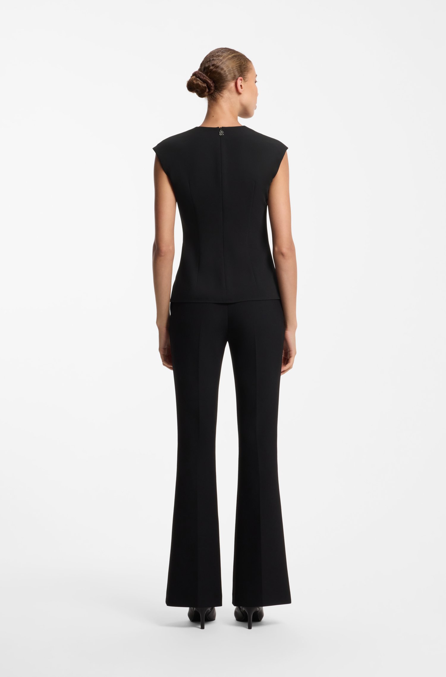 Hugo Crepe top with knotted detail skjortor & blusar dam – bild 2
