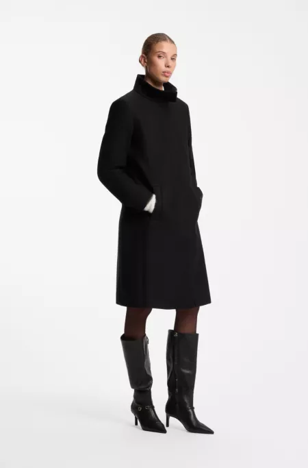 Regular-fit coat in a wool blend