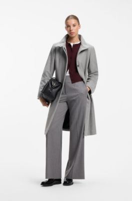 Regular-fit coat in a wool blend, Grey
