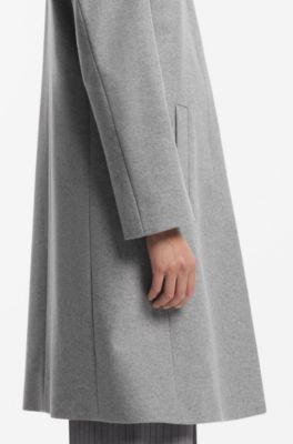 Regular-fit coat in a wool blend, Grey