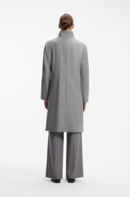 Regular-fit coat in a wool blend, Grey