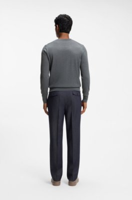 Boss V-neck sweater in extra-fine merino wool stickade tröjor herr – bild 3