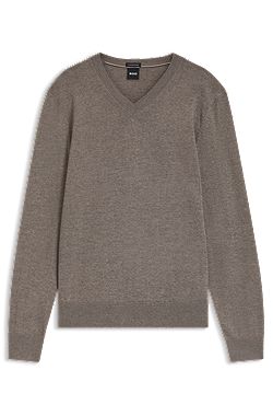 V-neck sweater in extra-fine merino wool