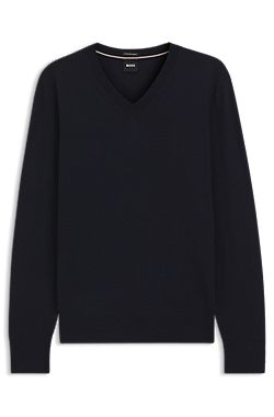 V-neck sweater in extra-fine merino wool