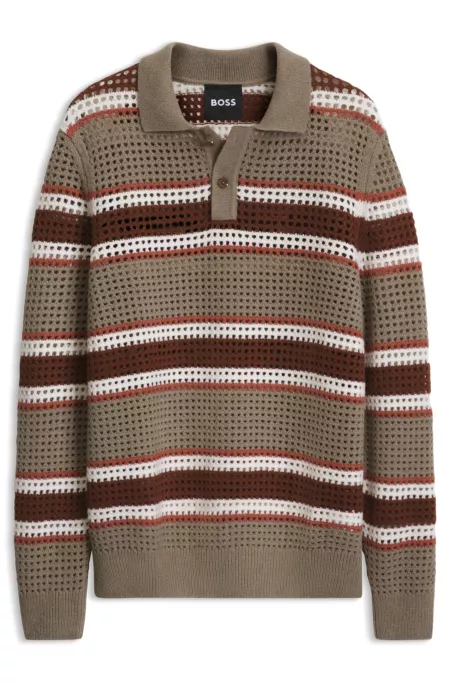Pull Relaxed en laine mélangée de style rugby