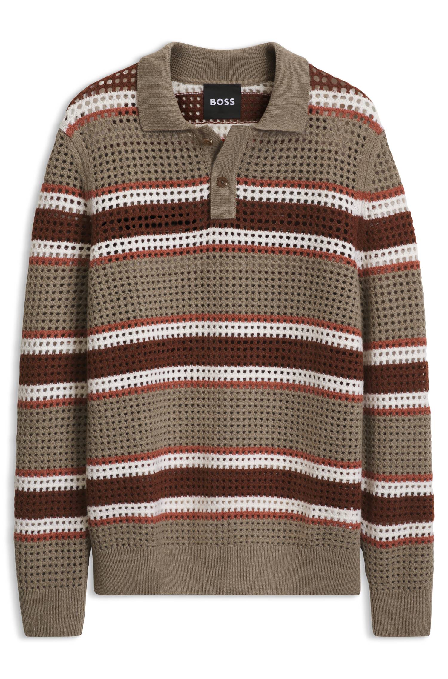 Boss Relaxed-fit rugby sweater in a wool blend tröjor herr – bild 4