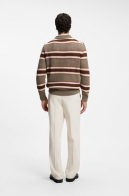 Relaxed-fit rugby sweater in a wool blend, Brown
