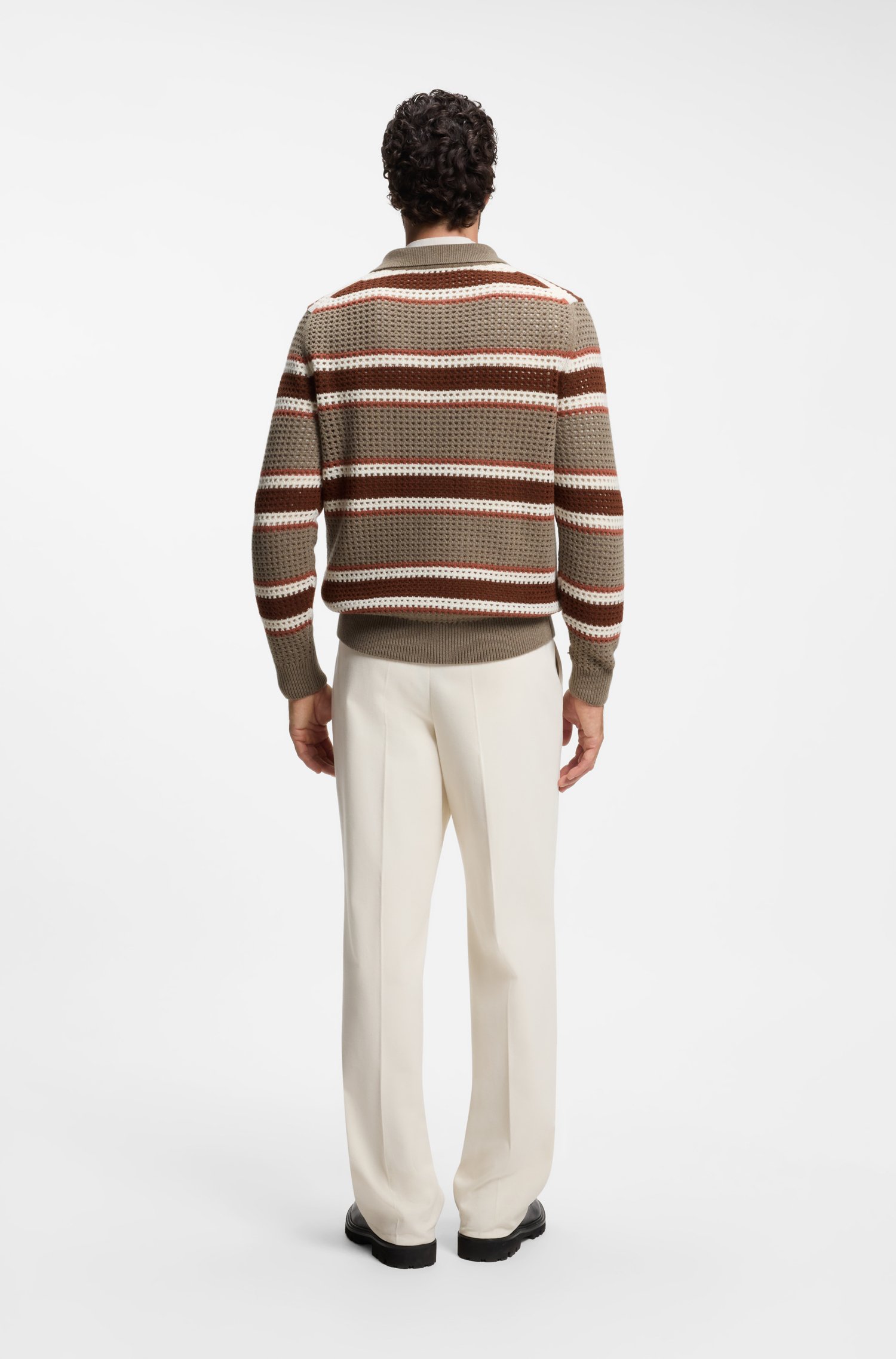 Boss Relaxed-fit rugby sweater in a wool blend tröjor herr – bild 3