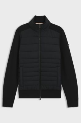 Zip-up jacket with padded front, Black
