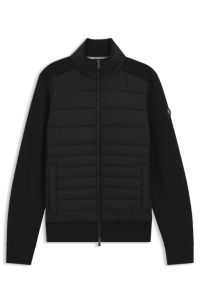 Zip-up jacket with padded front, Black